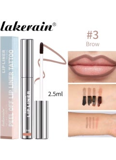 lakerain Peel Off Lip Liner Tattoo Peel Off Lip Stain Long Lasting Lip Stain Peel Off Infused with Hyaluronic Acid and Vitamin E Waterproof Long Lasting Highly Pigmented Matte Lip Tint Brow 03  - Image 2