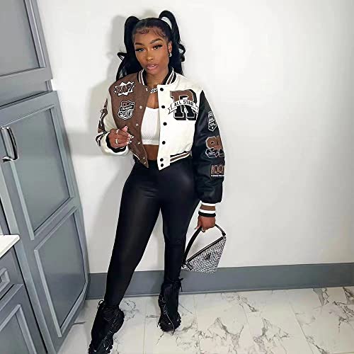 VOIKERDR Button Down Shirts for Women Outerwear Windbreaker Varsity Jacket for Women Summer Lightweight Jacket 2024 - Image 3