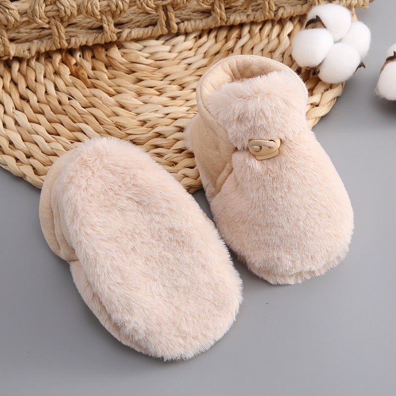 Wei Pu Xiao Lu Baby Winter Fleece Booties Soft Sole First Walkers Warm Non-Slip Shoes for Toddlers - Image 5