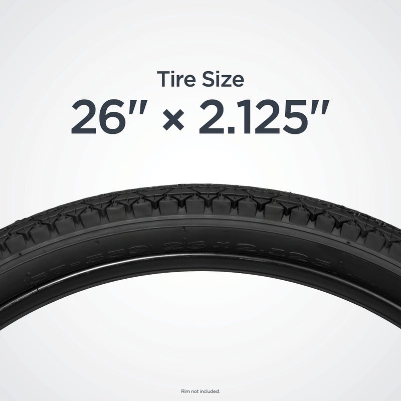 Schwinn Replacement Bike Tire, 26" x 2.125" Cruiser Bike Tire, Smooth Tread Pattern, Puncture Guard, Fits Internal Rim Widths 19mm-29mm, PSI Range 40 to 65 - Image 5
