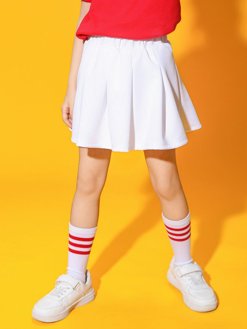 New Year'S Day Children'S Performance Costume Girls' White Skirt Half Skirt Summer Primary And Secondary School Uniform Pleated Skirt 2024 - Image 2