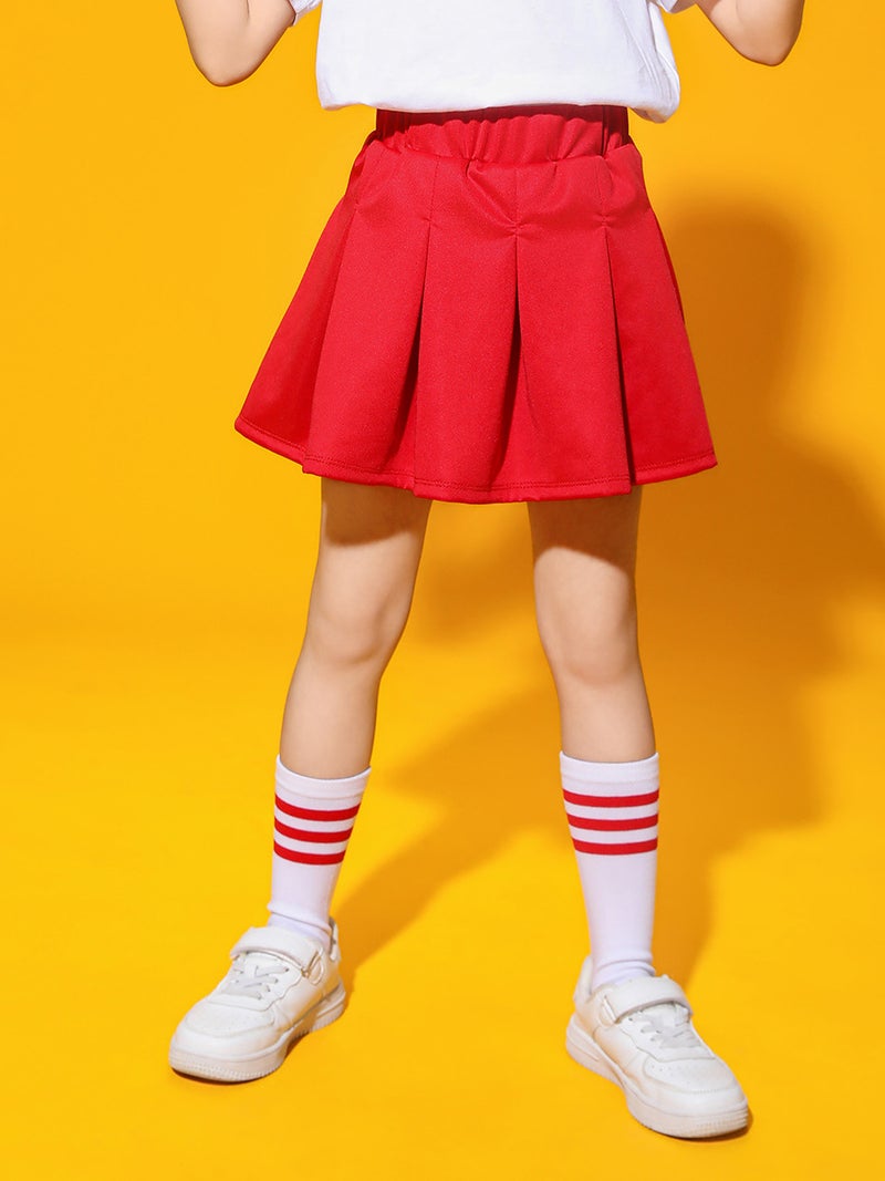 New Year'S Day Children'S Performance Costume Girls' White Skirt Half Skirt Summer Primary And Secondary School Uniform Pleated Skirt 2024 - Image 3