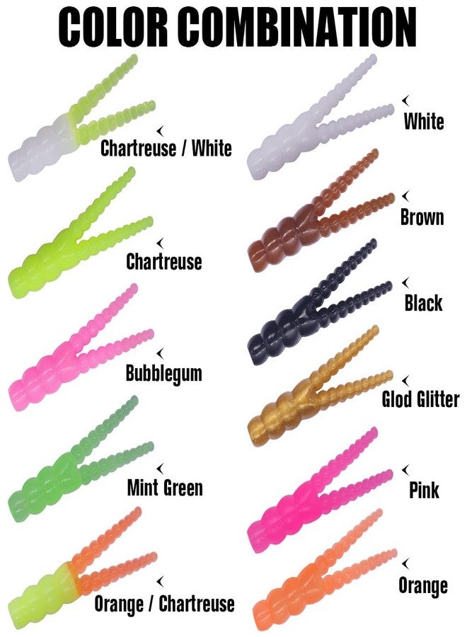 LURELINK 165-Piece Trout Lure Kit for Creek & River Fishing Gear with Split Tail Grub Worms, Shad Dart Jig Heads, Floats & Sinkers - Ideal for Seasonal Trout Crappie & Panfish - Image 3