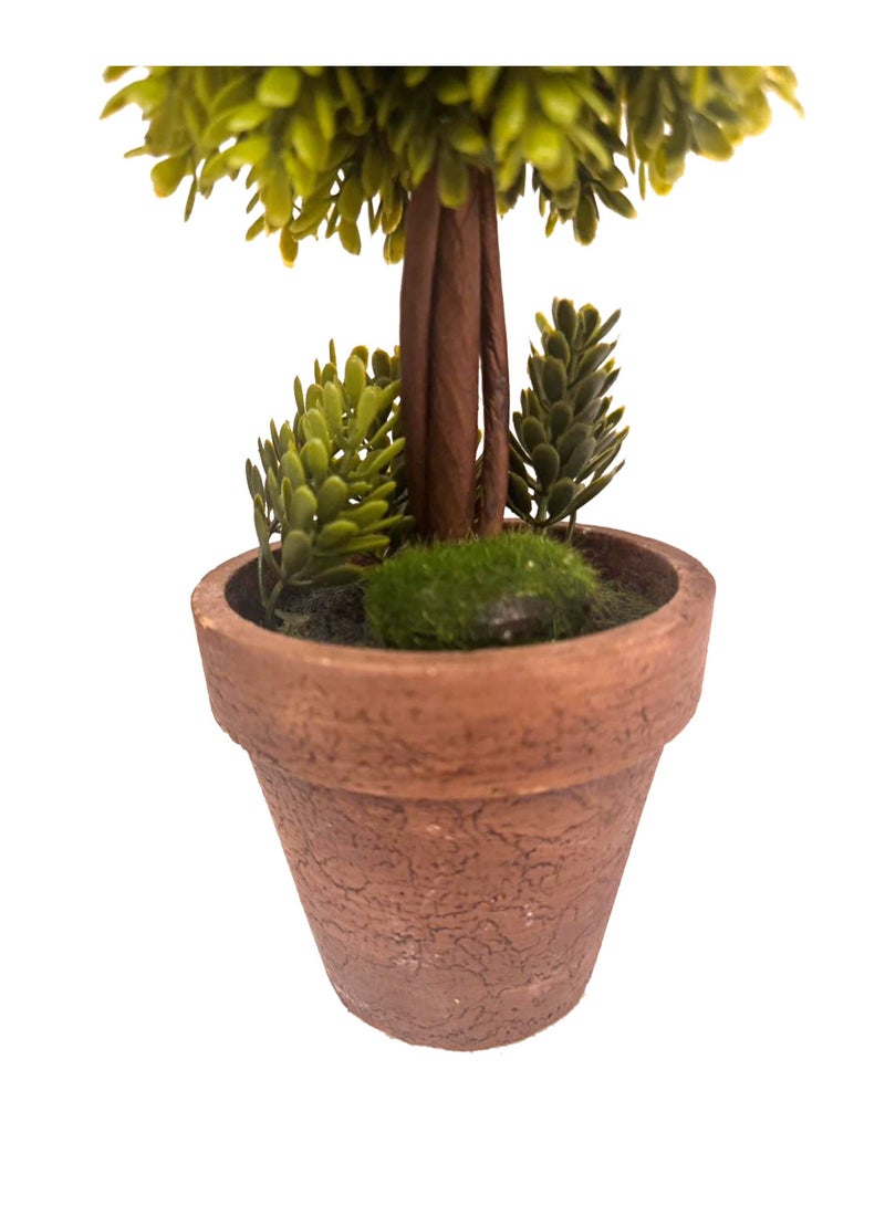 Tradeo Nearly Natural Artificial Bonsai Tree 30Cm Artificial Tree in Plastic Pot with Moss Grass Arrangement For Home Indoor Outdoor Decoration – Garden Plants – Office Plants Plastic Plants - Image 2