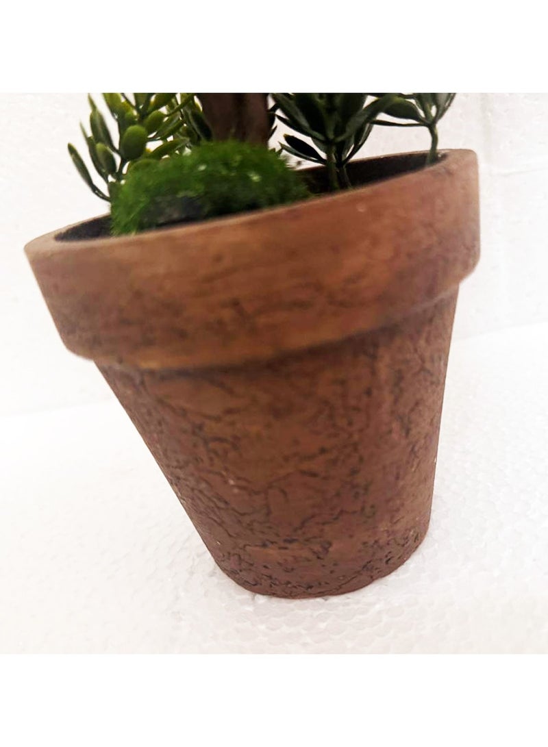 Tradeo Nearly Natural Artificial Bonsai Tree 30Cm Artificial Tree in Plastic Pot with Moss Grass Arrangement For Home Indoor Outdoor Decoration – Garden Plants – Office Plants Plastic Plants - Image 3