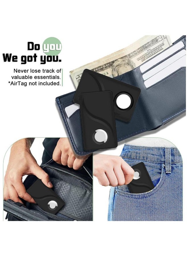FOLX FAB235 Wallet CASE Holder For Air Tag Tracker Size Of A Credit Card For Wallet Purse Card CASE Slim Safety Anti-Lost Gray (Z Black Card CASE) - Image 4