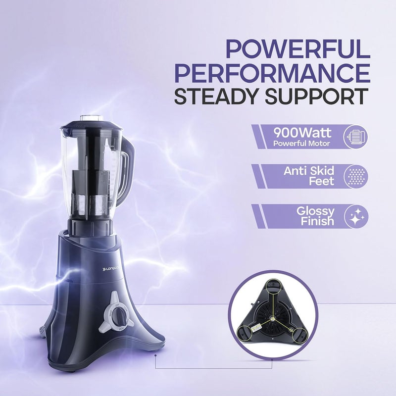 Longway Orion 900 Mixer Grinder with 4 Unbreakable Jars (Powerful Motor) with 1 Year warranty - Black & Silver - Image 4