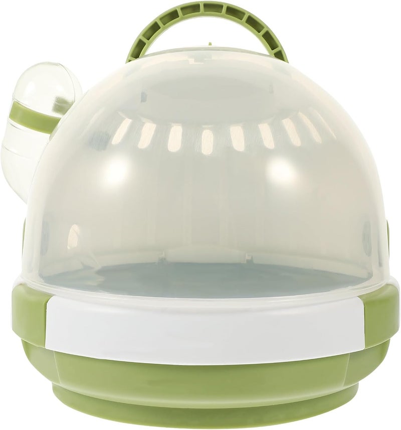Alasum Portable Hamster Cage and Small Pet Carrier, Lightweight Plastic Outdoor Pet Cage with Handle, Travel Container for Hamsters and Small Animals, Matcha Green - Image 1