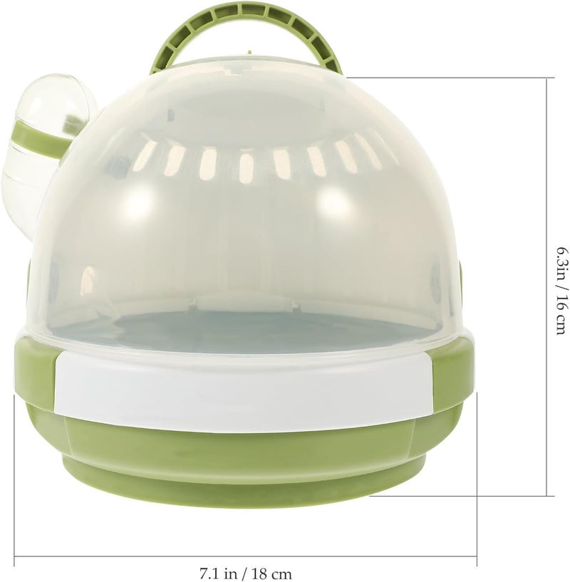 Alasum Portable Hamster Cage and Small Pet Carrier, Lightweight Plastic Outdoor Pet Cage with Handle, Travel Container for Hamsters and Small Animals, Matcha Green - Image 2