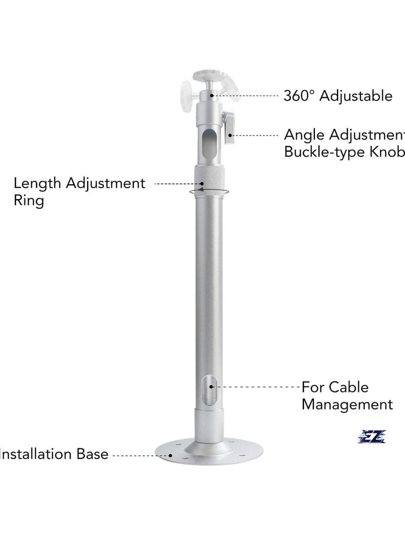 ELTRAZONE Universal Extending Projector Ceiling Mount Hanger – 360° Rotatable Head, Extendable Length (13.8-23.6 Inches), Supports 11 lbs Load, Ideal for Projectors & Cameras, Adjustable Bracket for Home Theater, Office, and Event Spaces  - Image 2