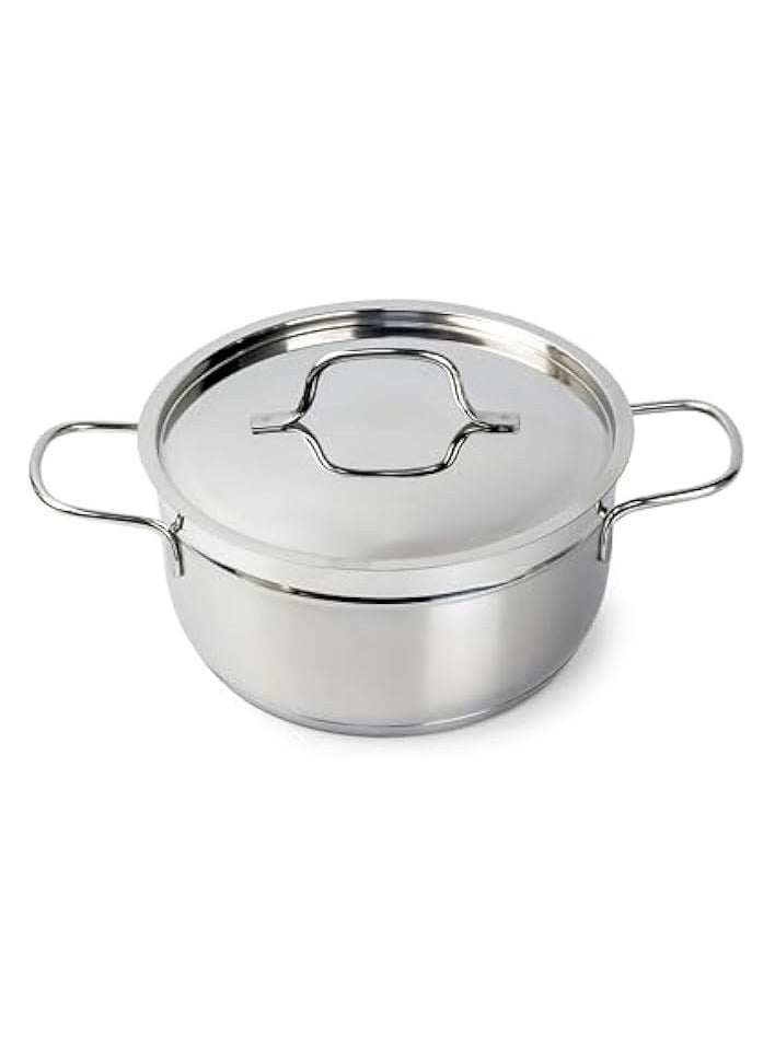 جرين تايجر طقم أواني طهي من الفولاذ المقاوم للصدأ مكون من 9 قطع - كسرولة، مقلاة | شديدة التحمل بمقبض من الفولاذ المقاوم للصدأ | غاز ومواقد طهي مسطحة متوافقة مع الوجبات العائلية - Image 2