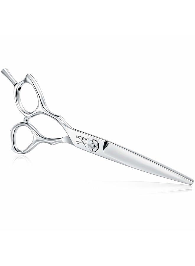 Jason 6 Inch Left Handed Barber Hair Cutting Scissors Professional Salon Shears Razor Edge Hairdressing Scissor Japanese Stainless Steel Reversible Haircut Shear for Men Women Christmas Gift - Image 1