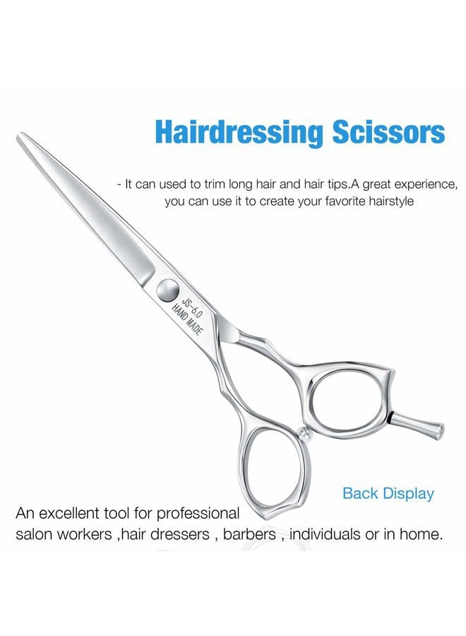 Jason 6 Inch Left Handed Barber Hair Cutting Scissors Professional Salon Shears Razor Edge Hairdressing Scissor Japanese Stainless Steel Reversible Haircut Shear for Men Women Christmas Gift - Image 3