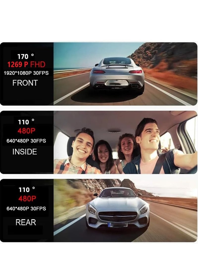 Dash Cam Black Box Three High Quality Cameras High Resolution Video and Audio Recording - Image 3