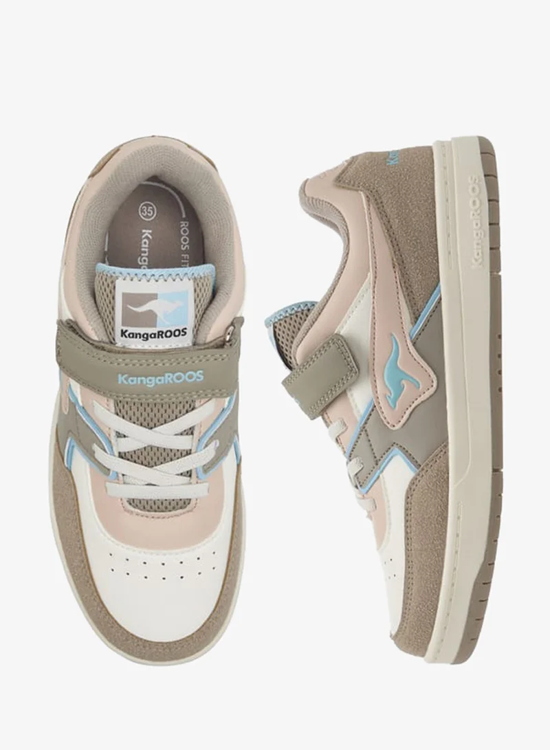 kangaROOS Girls' Logo Detail Sports Shoes with Hook and Loop Closure