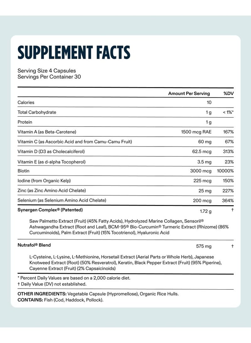 NUTRAFOL Nutrafol Hair Growth Supplements for Men, Clinically Tested for Thicker Hair and Scalp Coverage, Recommended by Dermatologists – One Month Supply – 120 Capsules - Image 4