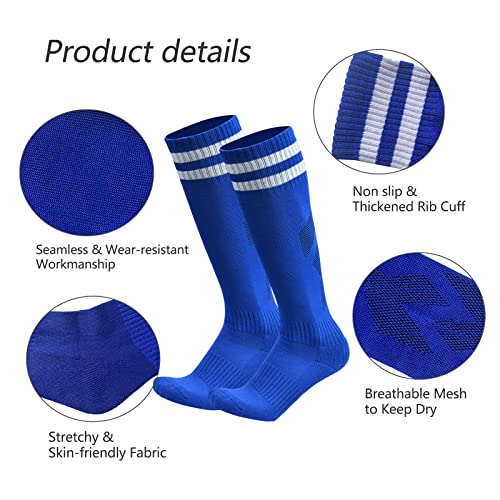 Ultrafun 6 Pairs Soccer Socks Color Stretchy Compression Knee High Tube Football Athletic Socks for Men Women Teens (6Pairs-Multicolor) - Image 3