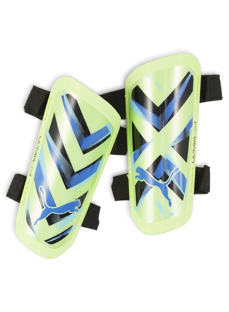 ULTRA Yellow Light Strap Football Shin Guards