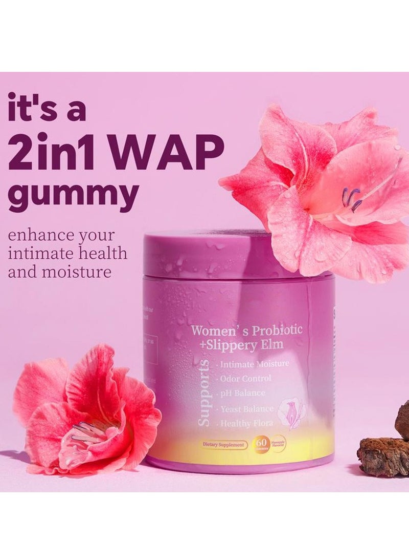 Day Wins Women's Probiotic + Slippery Elm Feminine Probiotics Gummies- All in One Solution with Slippery Elm and Prebiotics&Lactobacillus Probiotic Blend for Women’s pH Balance and Dryness - Hawaiian Pineapple Gummies 60 Count probiotics  women - Image 4