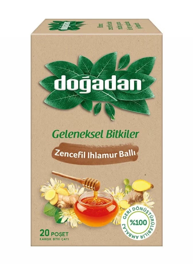 دوغادان شاي الزنجبيل والعسل والليمون، 20 كيسًا - Image 1