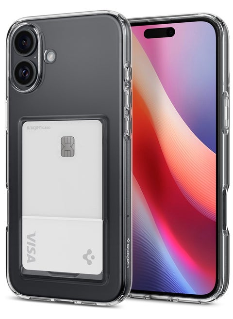 Crystal Slot iPhone 16 Case Cover (2024) with 1 Card Slot - Crystal Clear