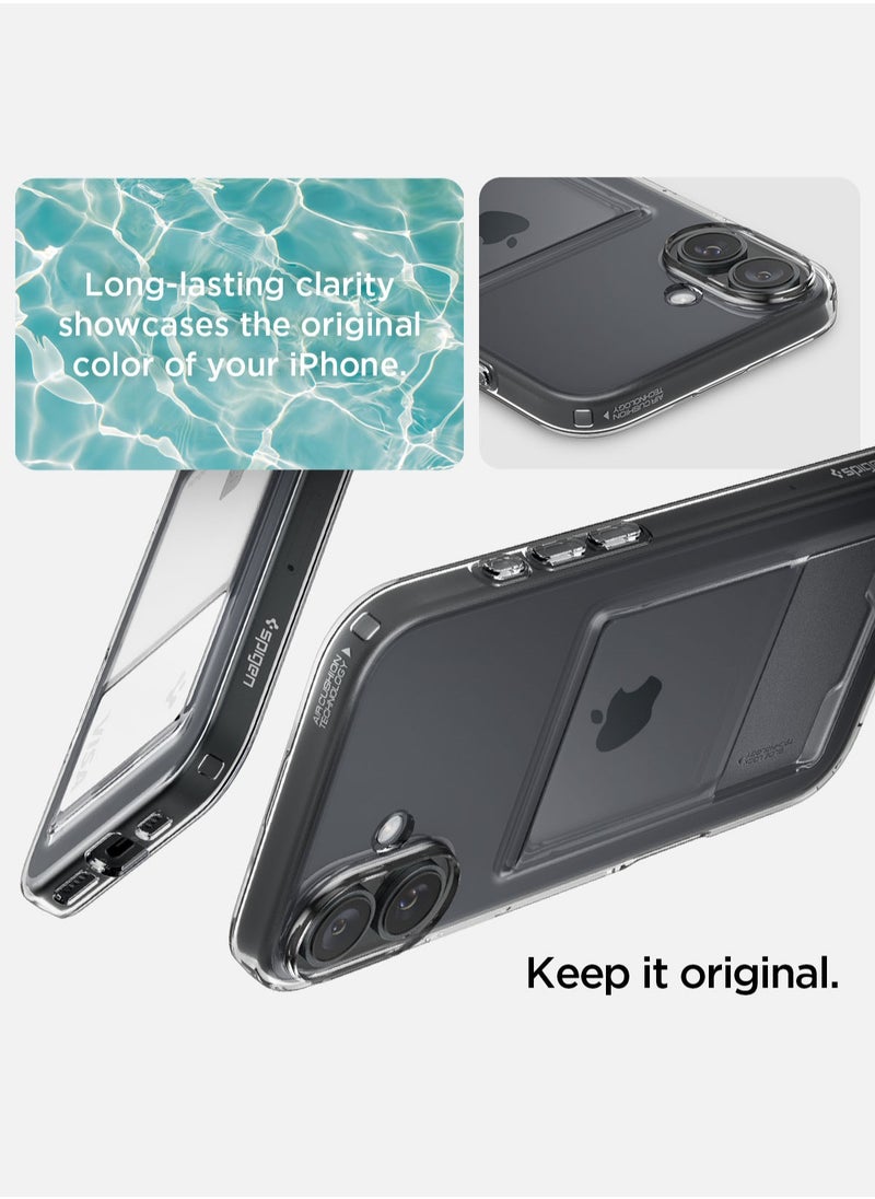 Spigen - Crystal Slot iPhone 16 Case Cover (2024) with 1 Card Slot - Crystal Clear - Image 1