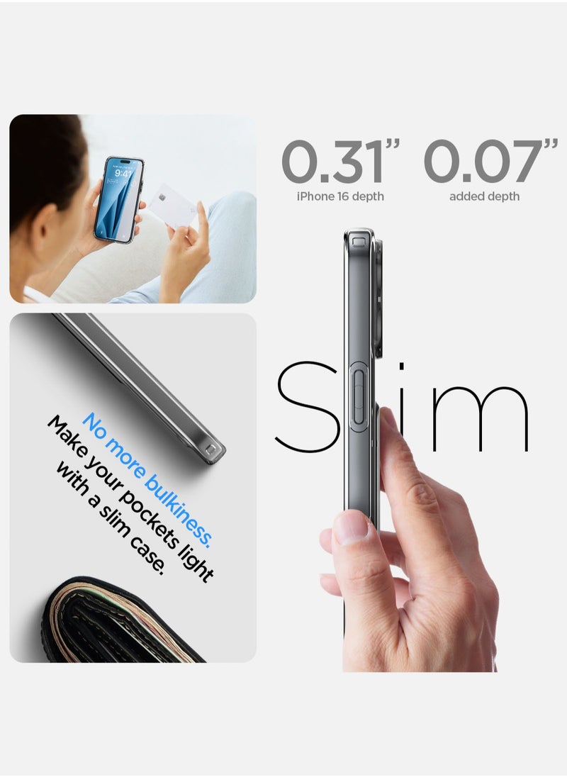 Spigen - Crystal Slot iPhone 16 Case Cover (2024) with 1 Card Slot - Crystal Clear - Image 1