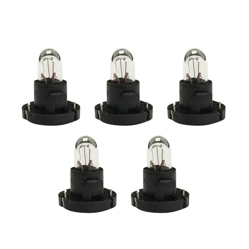 Dogary 5 PCS DB1601 T4 Car Dashboard Light Bulbs Responsive High Brightness Indicator with Flat Top Plug and Play Antivibration Wedge Halogen Bulb AC Climate Control Switch Light White - Image 1