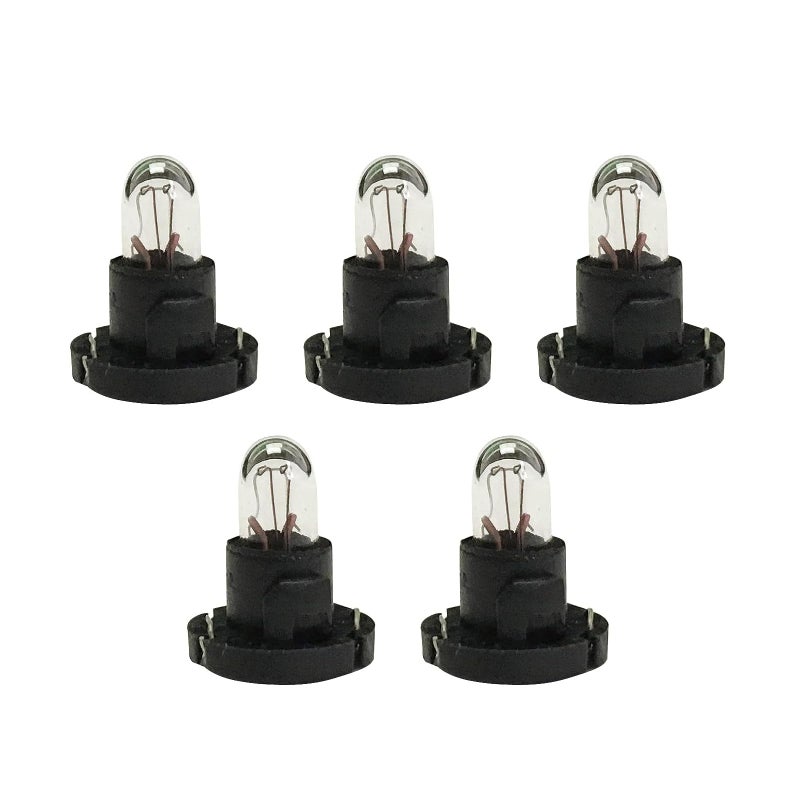 Dogary 5 PCS DB1601 T4 Car Dashboard Light Bulbs Responsive High Brightness Indicator with Flat Top Plug and Play Antivibration Wedge Halogen Bulb AC Climate Control Switch Light White - Image 3