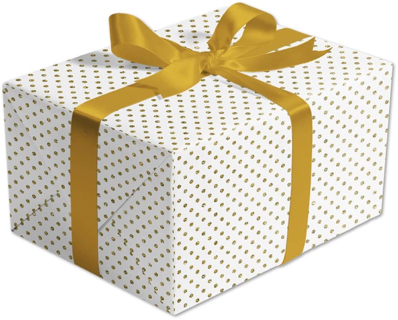 Premsons ورق تغليف هدايا بمواضيع متنوعة من برمسونز® - عبوة من 4، ورق تغليف حرفي بألوان الأبيض والذهبي (قد تختلف الطبعات) - Image 5