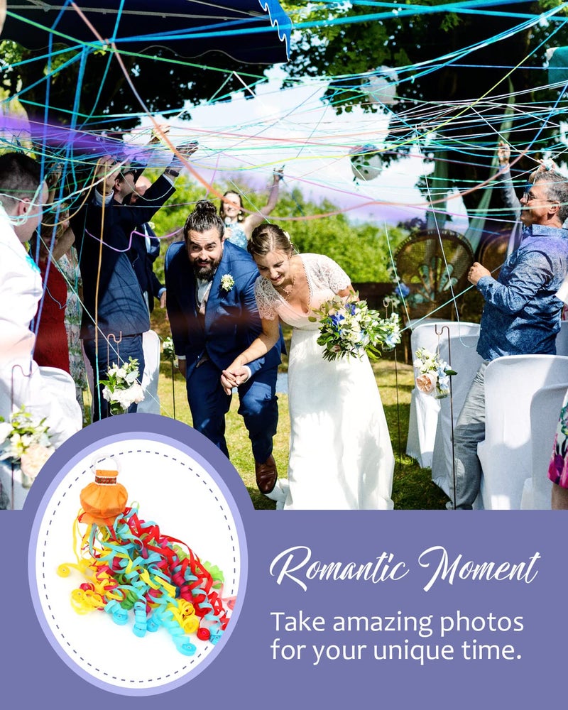 BATTIFE Streamers Poppers - Hand Throw Confetti Poppers, No Mess Paper Crackers for Birthday Wedding Party Celebrations, Colorful, 16.4Ft/5M (10Pack) - Image 3