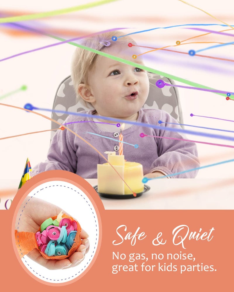 BATTIFE Streamers Poppers - Hand Throw Confetti Poppers, No Mess Paper Crackers for Birthday Wedding Party Celebrations, Colorful, 16.4Ft/5M (10Pack) - Image 4