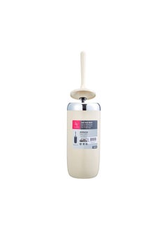 Primanova Premium acrylic bathroom toilet brush and holder, toilet brush with durable scrubbing brush and inner container for easy clean, beige  - Image 2