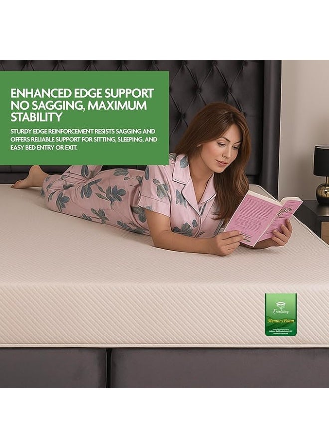 EASELIVING Memory Foam Mattress - 160 x 200 x 20 cm | Plush Spring-Free Mattress with Pressure Relief | Breathable Zip Cover, Adaptive Foam Base | Ideal for Side Sleepers - Image 3