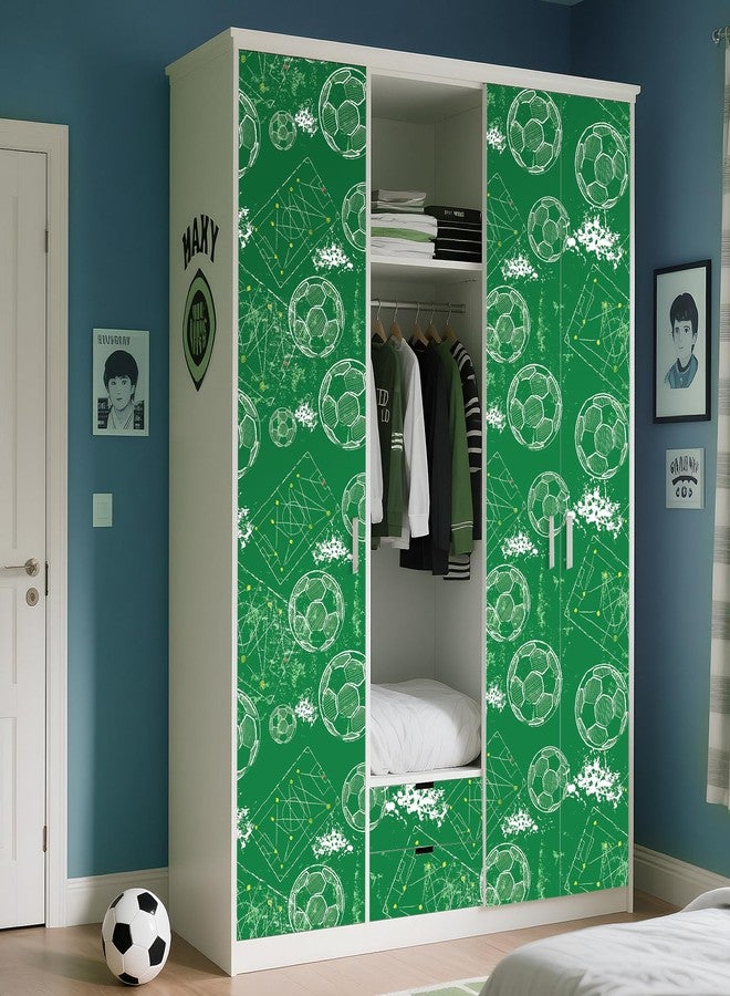 ReWallpaper 17.5in×23ft Green Peel and Stick Wallpaper Adhesive Soccer Field Football Wallpaper Mural Sports Wall Paper for Men Waterproof Green White Sports Wall Decor for Boys Kids Room Bathroom - Image 3