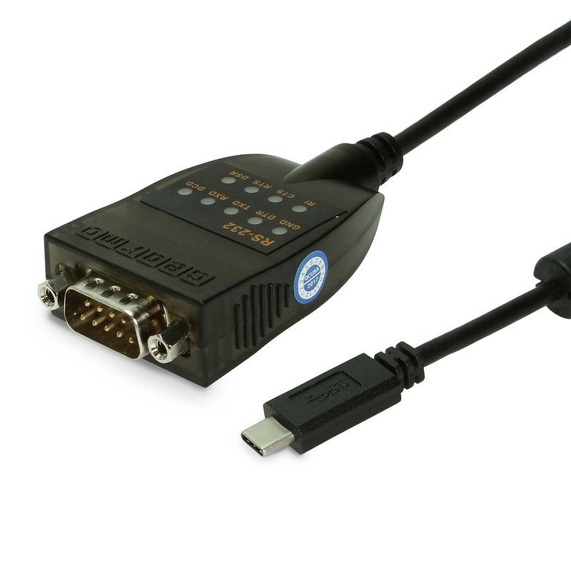 Gearmo USB-C 2.0 to Serial RS-232 Adapter w/LED Indicators - Image 1