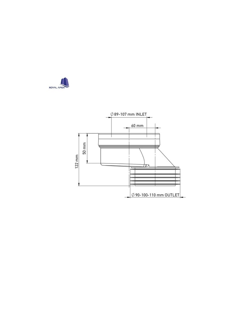 Generic - High Quality PP WC Eccentric Connector Pan Connector for Toilet (Offset 60 MM) - Image 1