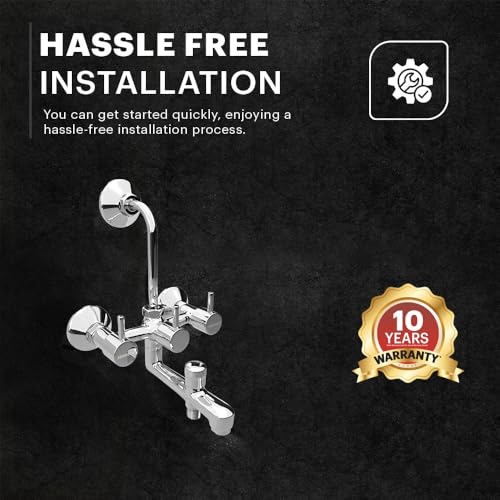 Johnson Bathrooms Johnson Coral Wall Mixer 3 in 1 with Bend Pipe | Bathroom Tap, Mixer Tap, Wall Mixer, Kitchen Faucet| Provision for Hot & Cold Water| 10 Years Warranty - Image 2
