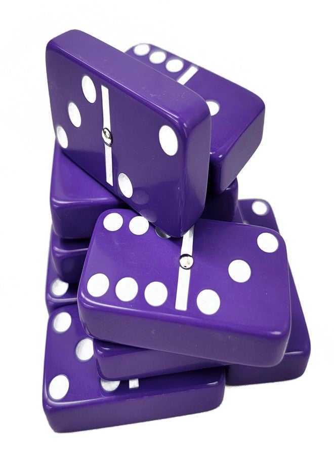 Marion Domino Double Six Purple Jumbo Tournament Professional Size with Spinners in Dovetail Sheesham Wood Box. - Image 3