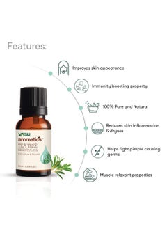 Vasu Vasu Aromatics Tea Tree Essential Oil – 100% Natural | For Healthy Hair & Skin | Helps to reduce Acne, Pimples & Dandruff - 10ml  - Image 4