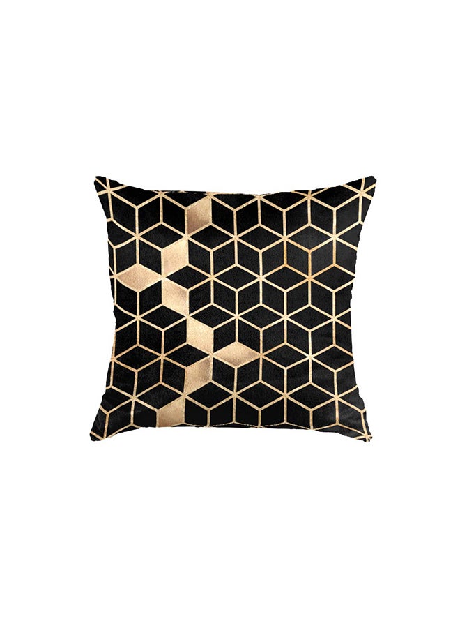 RIZARIES SuperSoft Black Gradient Cubes Throw Cushion - Image 1