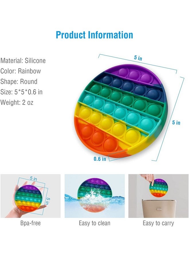 FunBlast FunBlast Round & Unicorn Pop It Fidget Toy, Autism Special Needs Silicone Stress Reliever, Squeeze Sensory Toy - Pack of 2  - Image 4