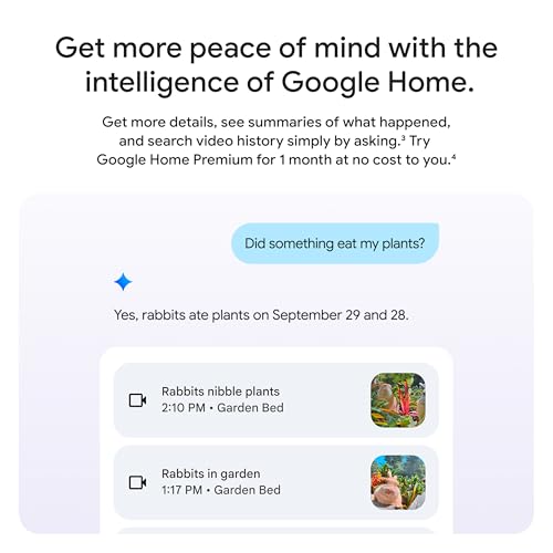 Google Nest Cam Outdoor (Wired, 2nd Gen) - 2 Pack - Security Camera with 2K Video and Gemini, Night Vision, 2-Way Audio - Works with Google Home - 2025 Model - Snow - Image 4