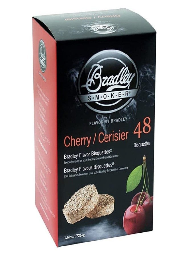 Bradley Smoker Bisquettes for Grilling and BBQ, Cherry Wood Blend, 48 Pack - Image 1