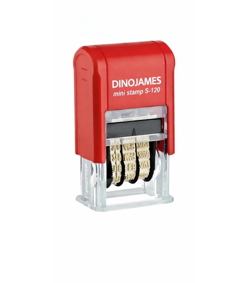 Dinojames Self Inking Mini Dater D-300 Self Inking Stamp (Blue Ink) Year Rang (2018-2029) DD-MM-YYYY - Image 2
