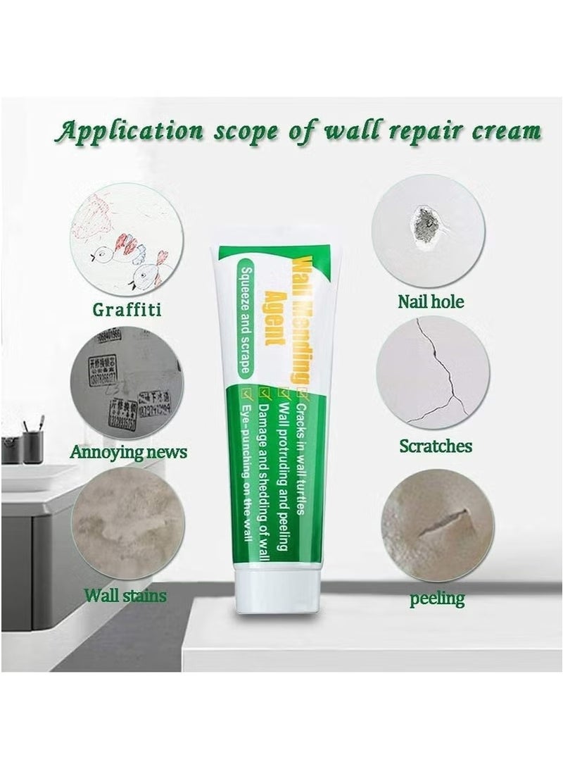 Wall Mending Agent Wall Repair Paste Kit: Drywall Repair Putty, Safe Wall Repairing Ointment，Wall Crack Repair Cream with Scraper, for Wall Wood Plaster Surface Repair, Easy to Fill (100g x2 Sets)  - Image 2
