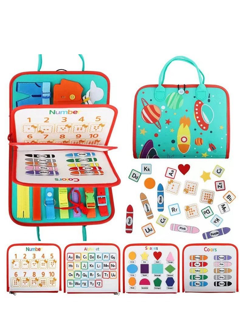 Generic non woven Activity learning sensory Life basic skills kids boys and girl develops felt busy board  - Image 4