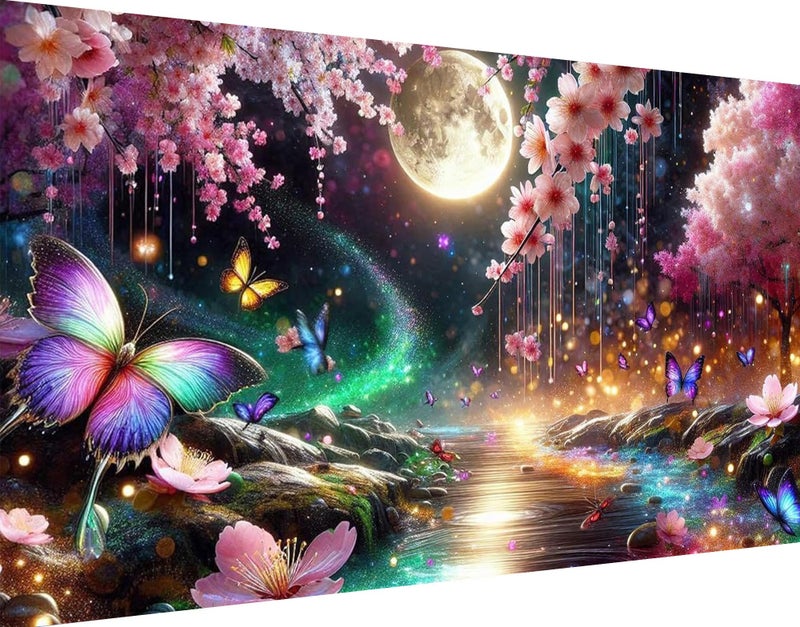 igoodom Large Diamond Painting, Landscape Large Diamond Art Kits for Adults, Full Drill Round Big Diamond Painting, DIY Gem Art and Crafts for Home Wall Decor Gift 27.5 X 15.7inch - Image 1