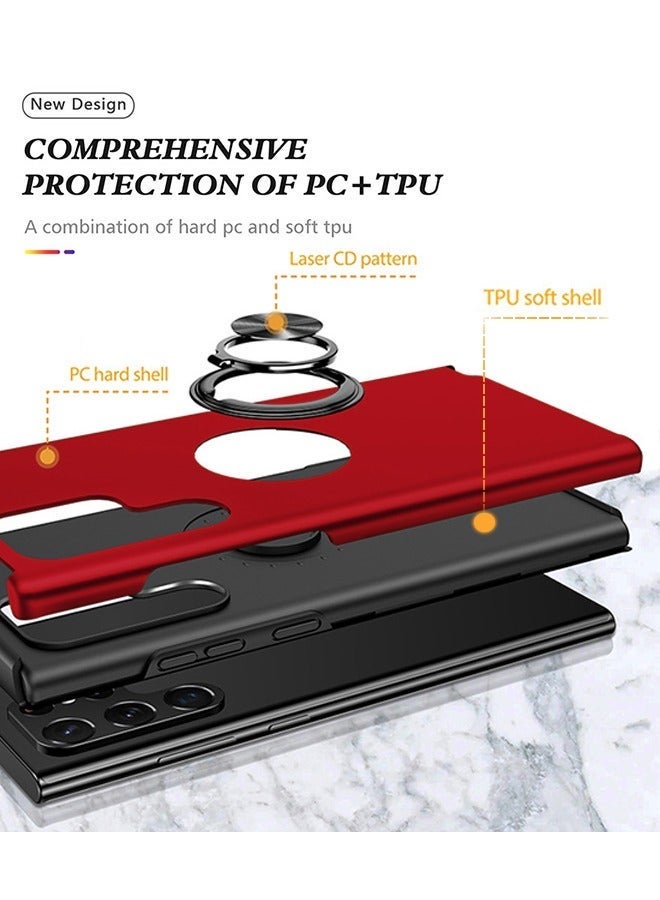 X-level Samsung Galaxy S24 Ultra Case Cover with Magnetic Ring Holder Kickstand , Slim Soft Bumper Hand Free Car Mount Bracket Magnetic Back Cover Military-Grade Protection Shell Accessories Protector - Image 4