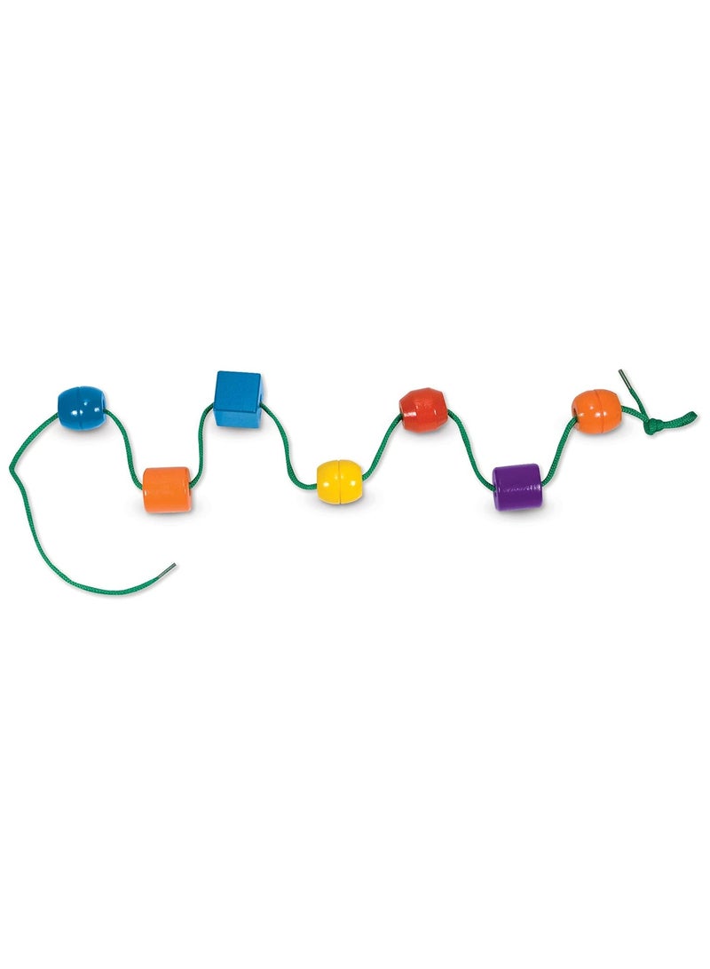 Educational toy with 30 wooden beads and 2 shoelaces - Toddler beads for toddlers and children with fine motor skills Shoelace Toys 3+ - Image 5